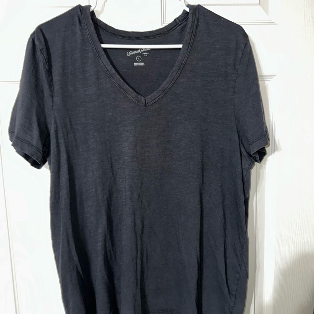 Universal Thread Dark Gray V-Neck Blouse